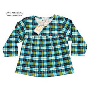 NEW Zutano 18m Blue & Green Plaid Top
